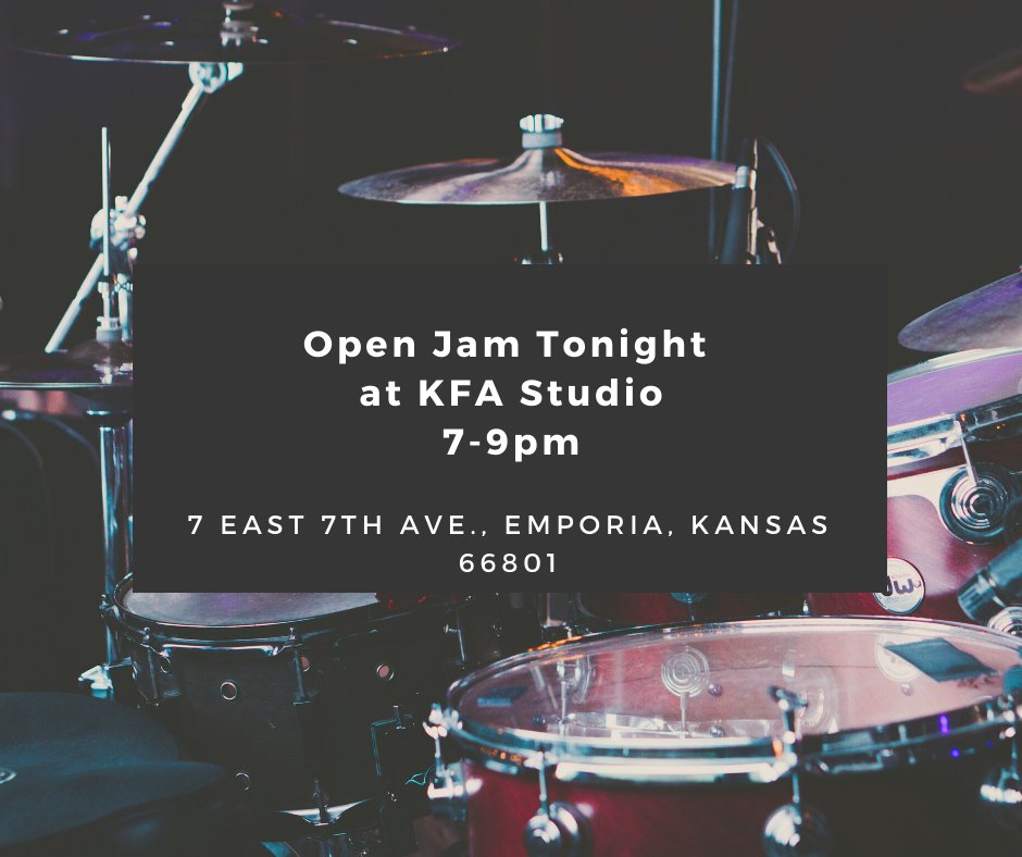 Open Jam tonight at KFA studio! Free, relaxed musical environment and open to all ages. #openjam