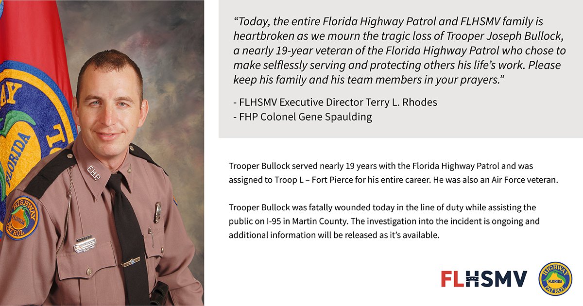 Slain FHP Trooper Joseph Bullock remembered as a friend, community