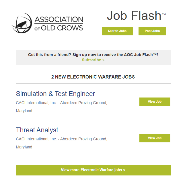 AOCrows's tweet photo. 2 new electronic warfare jobs https://t.co/yz2S2HrIL6 @CACIIntl #JobFlash #Jobs #JobSeekers #JobOpenings #Careers https://t.co/YKmYSkqVPa