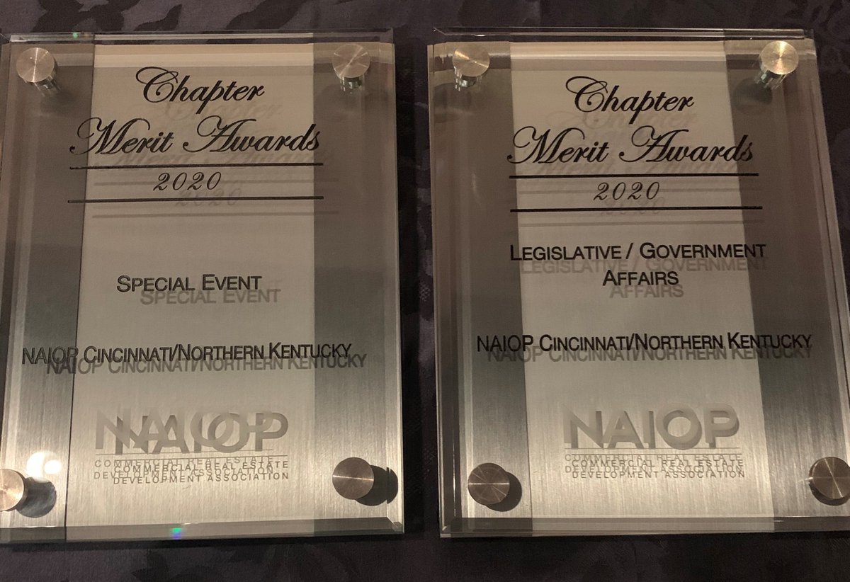 Who won two Chapter Merit Awards at NAIOP's Chapter Leadership and Legislative Retreat?  We did!  Congratulations to everyone who worked on our University of Cincinnati case competition and our local legislative initiatives! #cllr20