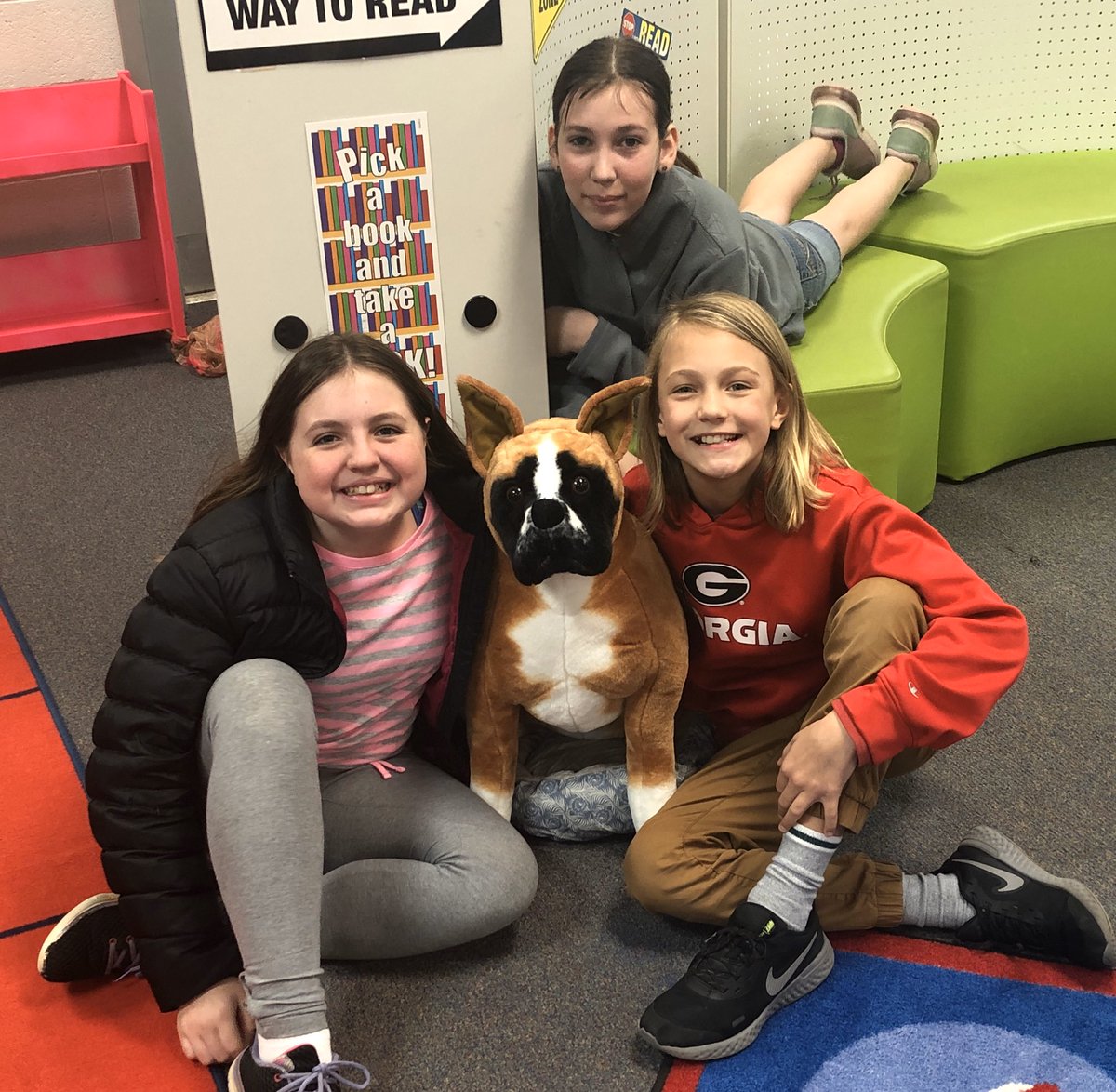 RBESMediaCtr's tweet photo. We celebrated World Read Aloud Day! Each teacher received a copy of The Very Impatient Caterpillar and read it to their class.We introduced our new Reading Dogs, Oreo and Pretzel. These “dogs” are ready to hear students read to them! @RBESRockets #WorldReadAloudDay #RocketsWay https://t.co/BRa3nEU9Xr