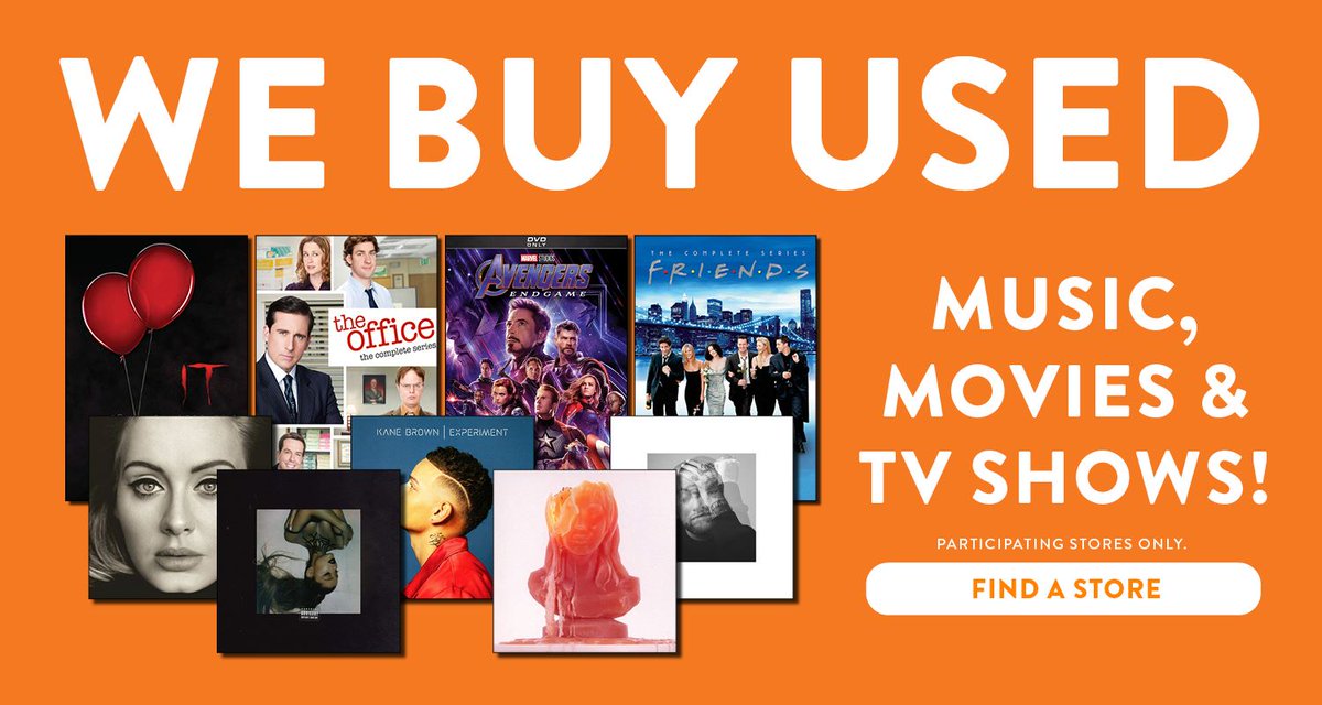 yubamarketplace's tweet photo. Play it.🎶 Trade it. 💲 Repeat. Yuba Sutter Mall's FYE will buy your unwanted CDs, Movies &amp; TV Shows! Get 25% more when you choose store credit towards new stuff! #fye #yubasuttermall https://t.co/NtjdLGhbOj