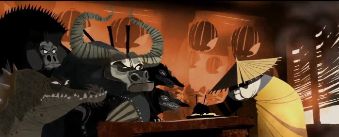 sassy_puffin's tweet photo. does disney wanna say why chief bogo from zootopia looks just like this unnamed character from the intro of kung fu panda??? i smell plagiarism https://t.co/Kh5pOnCoAF