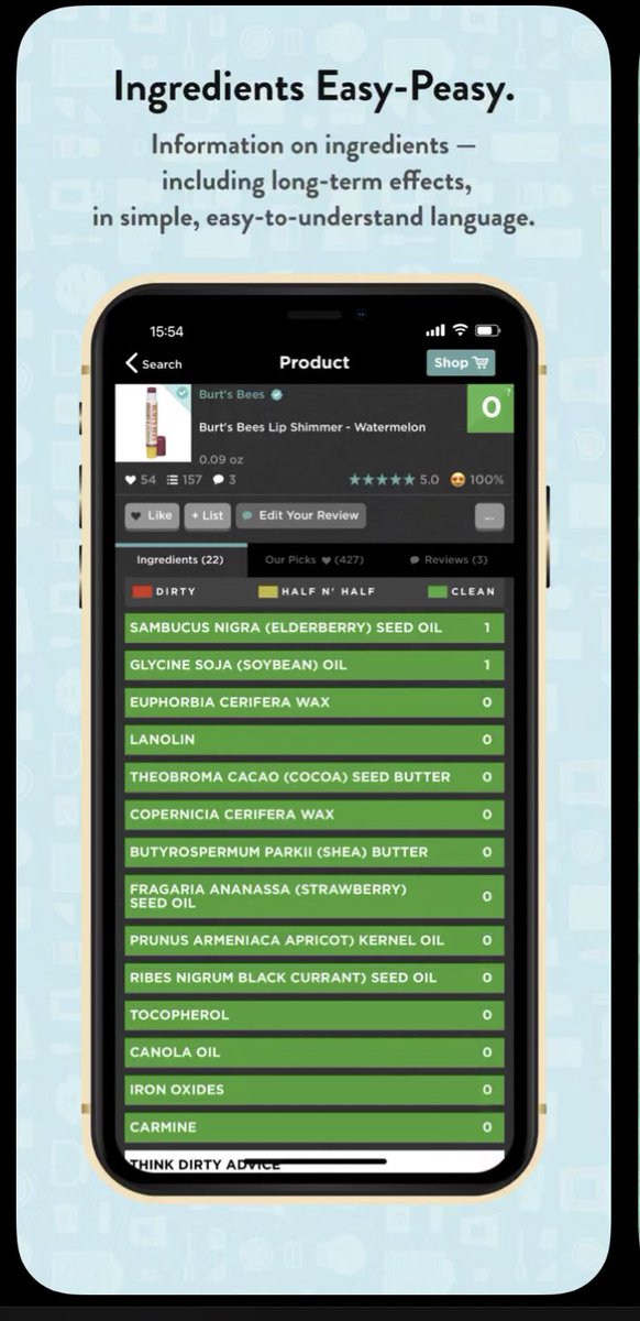 Moonbae222's tweet image. In light of the #devacurl scandal, I wanted to share an app I just heard about that allows you to check how ‘dirty’ your hair products are. It gives a colour coded rating out of 10 &amp;amp; an ingredients list, making it easier to avoid harmful products by simply searching the name.