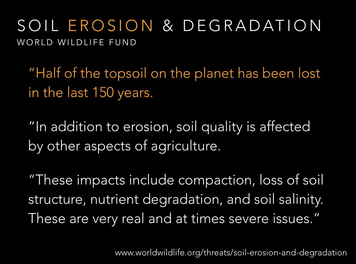 When i think about climate change it is a great welling up of need. A great upsetting of balances. But look inside it and I see the great history of soil loss. First the last 10k of accelerating agriculture then industrialization and the mass loss of topsoil. carbon unlocked. 6/