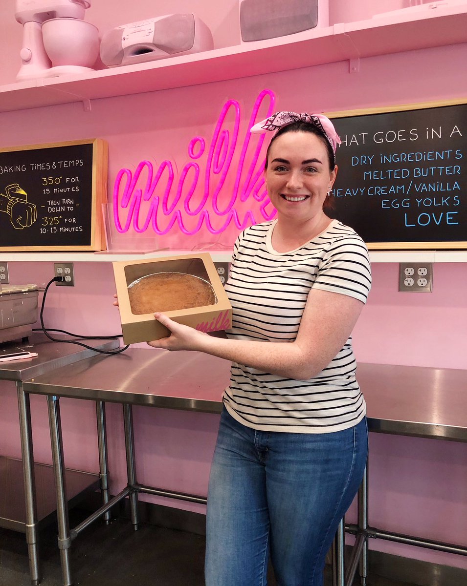 caitbidwell's tweet photo. I did it!! 💗🥧 @milkbarstore #MilkBar #CrackPie https://t.co/tdUZaqYhC2