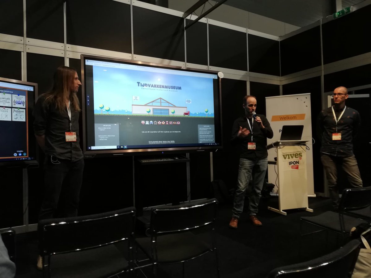 BarbaarEducatie's tweet photo. Vandaag de eerste presentatie gehad op @IPONevent. Geweldig om ons verhaal te kunnen vertellen aan de geinteresseerde toehoorders. Morgen weer een kans om ons te zien 
12:15 leermiddelentheater 1
#jaarbeursutrecht #IPON2020 #geschiedenisisleuk #onderwijs #geschiedenisles https://t.co/4UzpYugmdv