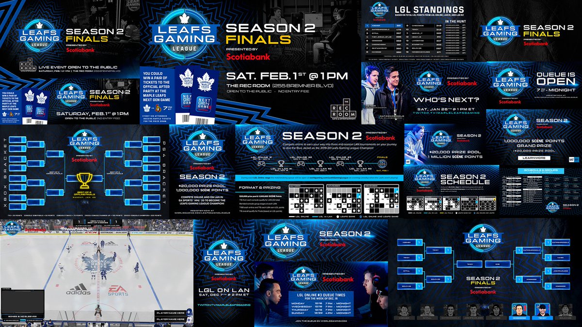 Another #LeafsGaming season in the books 👏🏻

Here's a collection of graphics I've been lucky to create for <a href="/MapleLeafs/">Toronto Maple Leafs</a> throughout LGL S2. Always a pleasure to work for the brand I've been a fan of for as long as I can remember. #LeafsForever