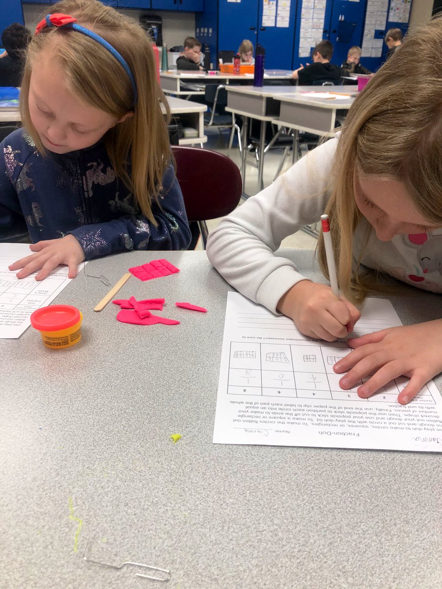 Today we explored making equal parts of a whole and then used our equal parts to determine unit fractions! #knightsr7 #theknightway #TeamworkMakesTheDreamWork