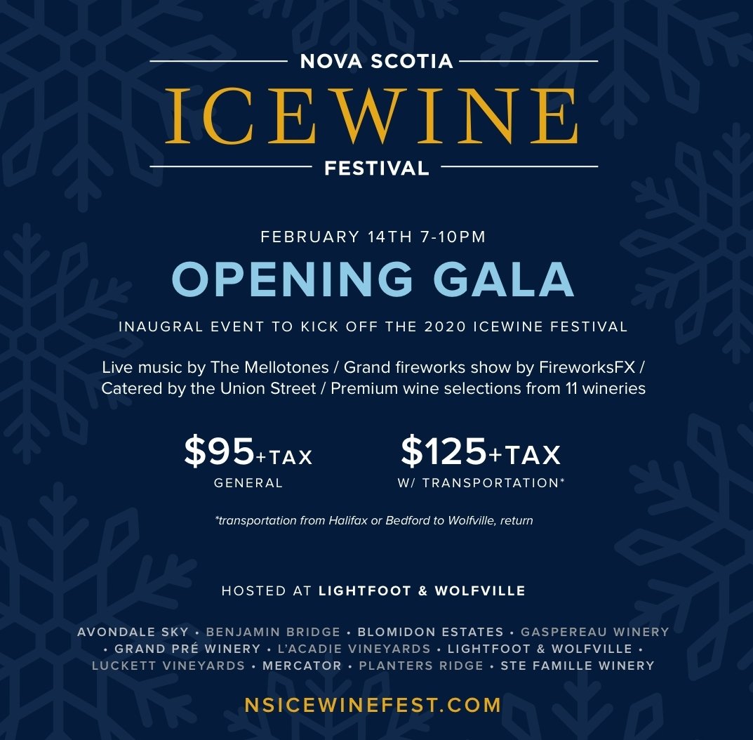 Excited for our first opening gala event! Secure tickets at nsicewinefest.com and check out the other associated events.
#nsicewinefest #NSwine #NovaScotia #doitinwolfville