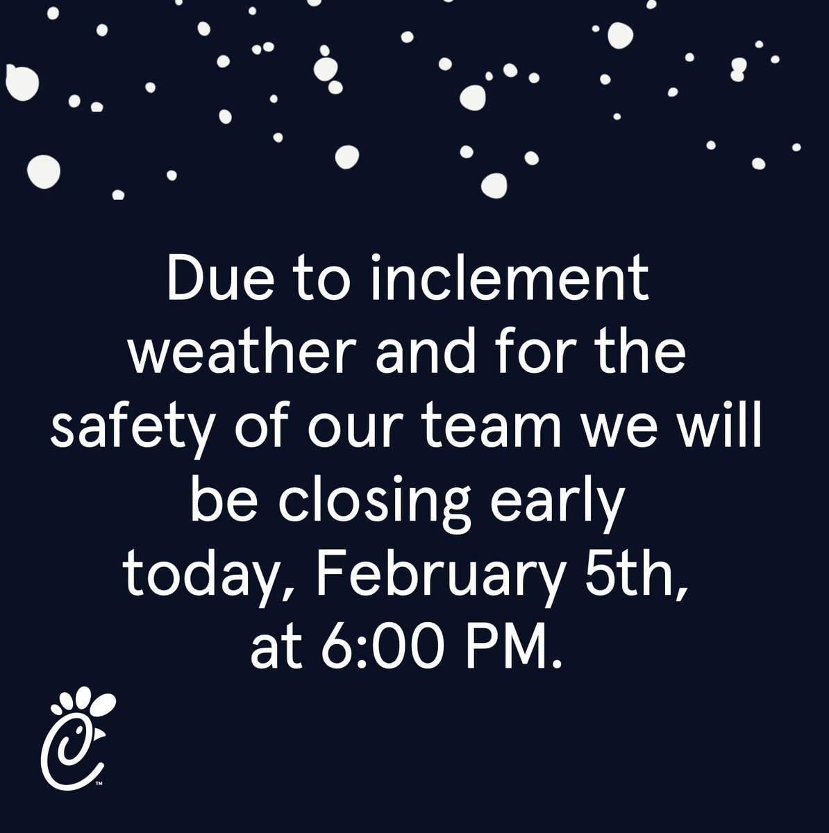 Have a safe snow day! ⛄