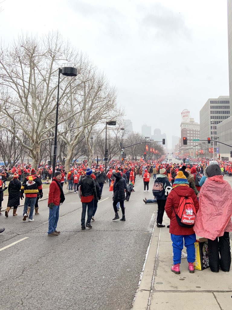 EmilyforKC's tweet photo. We were cold but had a great time at the Chiefs Kingdom Champion Parade!
#TeamEmily #Emily4Mo #Chiefs #KCMO #ChiefsParade #NotEnoughLayers https://t.co/2NwZ4PhtDC