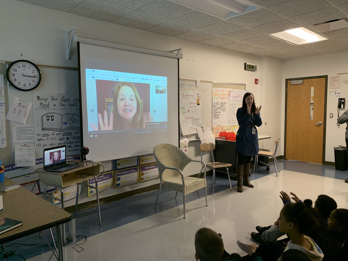 AnaTinkers's tweet photo. Thanks to @DanaKMiddleton for joining us for #WRAD2020 ! Ms.Tyler, Ms.Pixley and Ms. Dexter’s #wearevollmer 4th graders loved listening to the reading and asking questions about writing and publishing! https://t.co/7sRcsQA36v