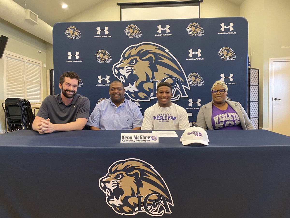 Congratulations to Loganville Christian’s Keon McGhee on signing a letter of intent to play football at Kentucky Wesleyan College in Owensboro, KY.