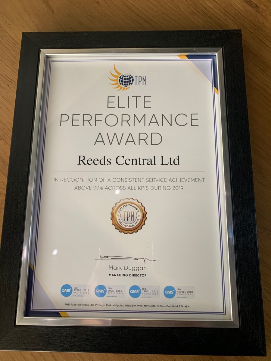 We were over the moon to receive an Elite Performance Award, today at the TPN Regional Meeting. Well done to all of the Reeds team 👏