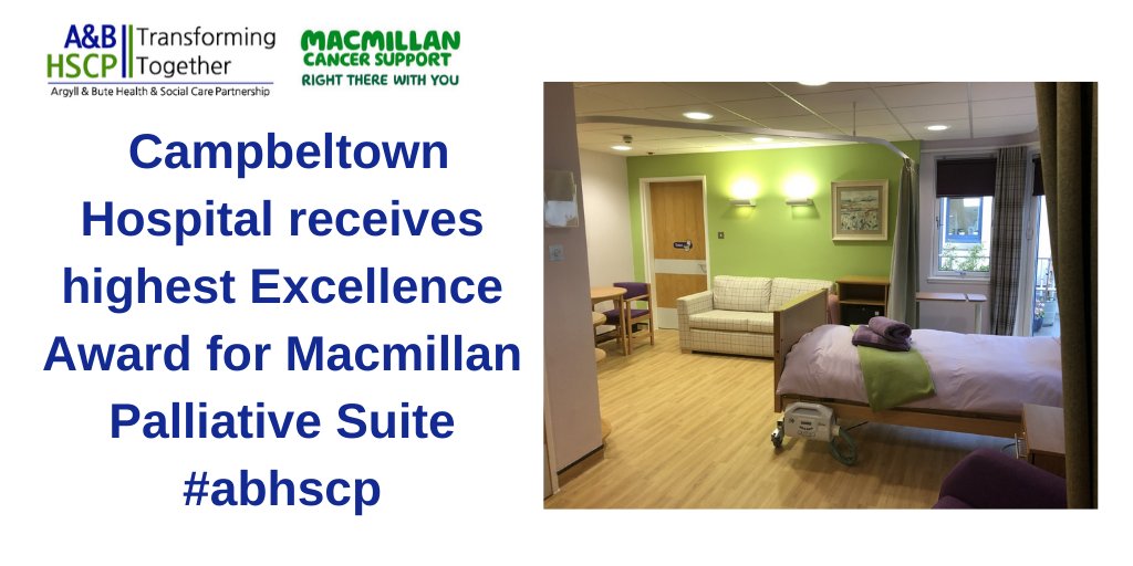 Campbeltown Hospital receives highest Excellence Award for Macmillan #Palliative Suite #abhscp 😍http://bit.ly/39fnDwn #abhscp @macmillancancer #PalliativeCare #argyll #bute 