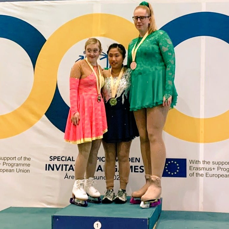 Huge congratulations to both Jennifer for taking a GOLD &amp; a BRONZE &amp; to Megan our <a href="/SOGreatBritain/">Special Olympics GB</a> <a href="/InclusiveSk8/">Inclusive Skating</a> figure skaters for taking a SILVER at the #sweden2020 <a href="/sweden2021/">Special Olympics Sweden Invitational Games 2020</a> yesterday.   Such a great  achievement.  Well done to you both! #ChooseToInclude #AbilitynotDisability