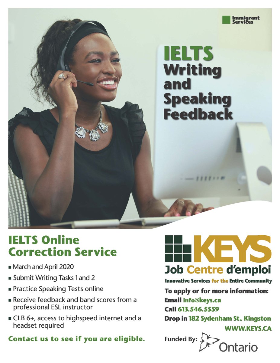 MichaelH_KEYS's tweet photo. Check out this eLearning opportunity coming up in March/April for CLB 6+ learners. “Online IELTS Writing &amp; Speaking Correction Service”. This Correction Service is online only. It is not a course. You receive correction &amp; feedback from an IELTS instructor. Note the flyer below. https://t.co/rjt8ldteMg