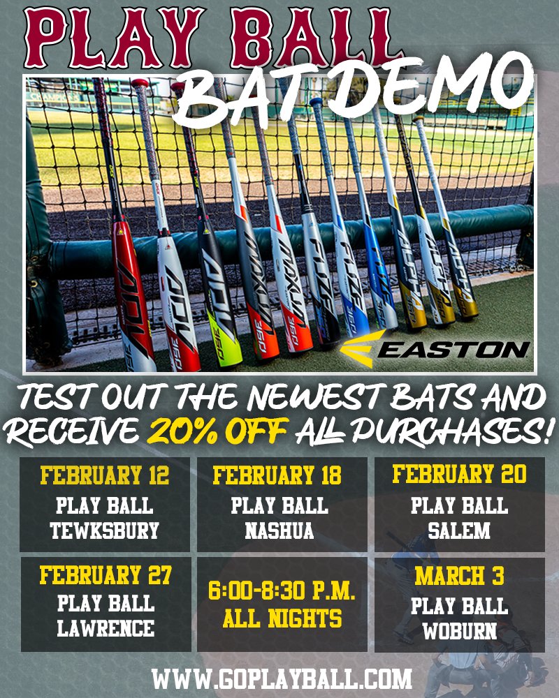 Gear up for the spring season at Play Ball Pro Shops! Test out our wide selection of bats and receive 20% off all purchases!💥⚾