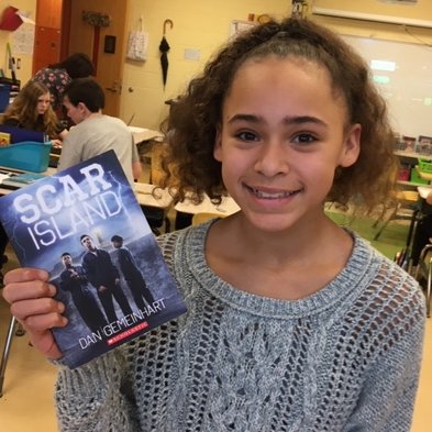 Gemeinhart vs. Berger Battle:  Students from Mrs. Berger's LA class created alternate endings to Scar Island. Scar Island was a top choice for students. They want part 2!  Mrs. Berger's ending was a class favorite.  #BigBlueOnTheMove <a href="/DanGemeinhart/">Dan Gemeinhart</a> <a href="/sberger_93/">Sharon Berger</a> <a href="/Hamilton_LN/">Linden Elementary</a>