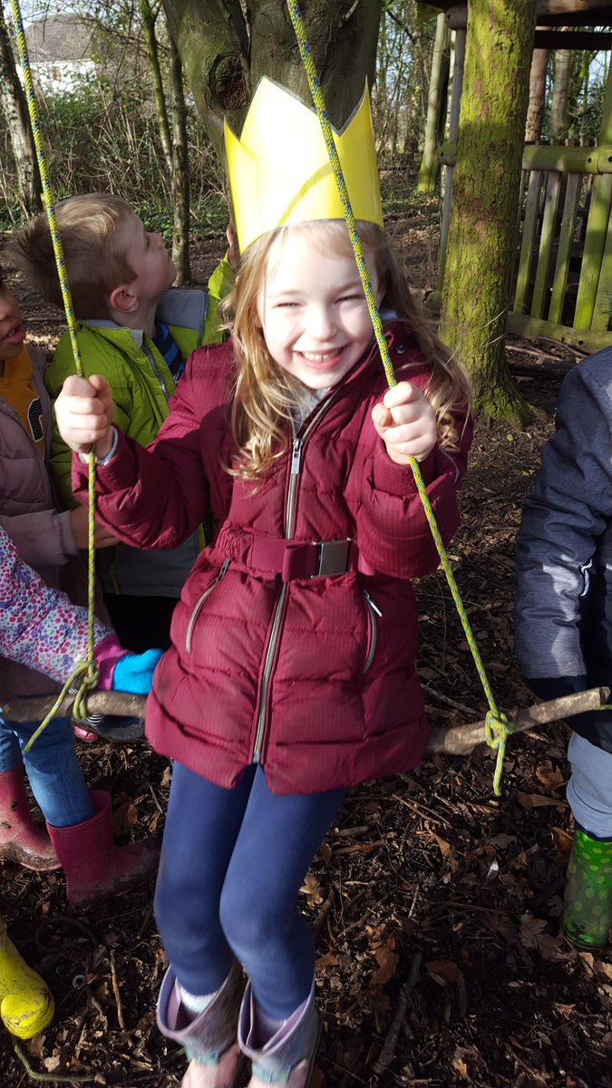 BranchingOutUH's tweet photo. Ash class have made a swing in Forest School today.  Now we are having fun playing on it with our friends.@UptonHeathCE #forestschoolfun https://t.co/gNqoxe4y2p