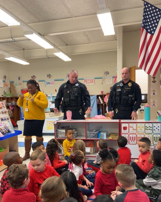 Thank you Mount Holly Police department for in to speak with our preschoolers about your uniforms during our clothing study! @BrainerdSchool @TeachStrategies #wowexperience