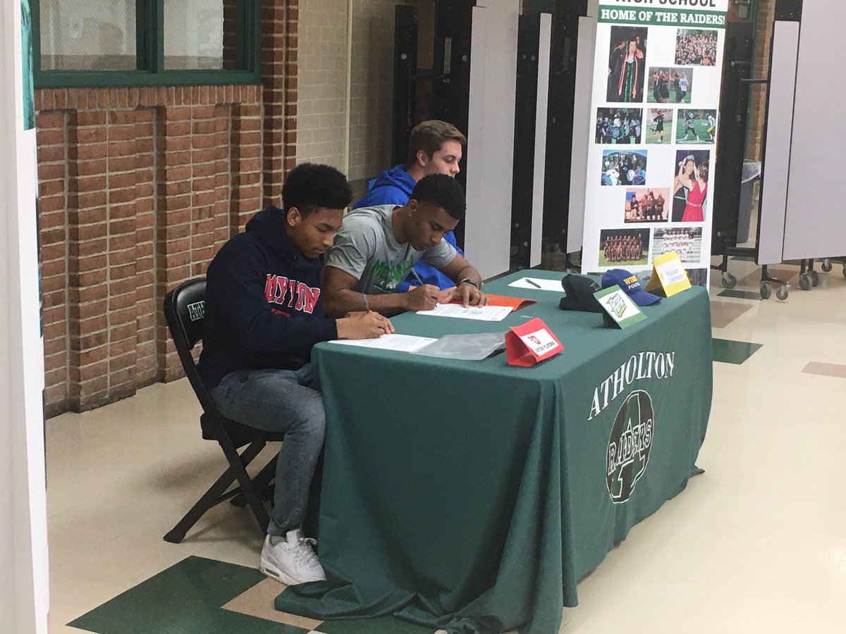 AtholtonFB's tweet photo. Congrats to Ethan Brown (@RealEB55) to @McDanielFBall, Bryce Jamison (@jamison_bryce) to @DaytonFootball, and Matthew Thomas (@77Mattfb77) to @Widener_FB! https://t.co/AH0FAPrYoz