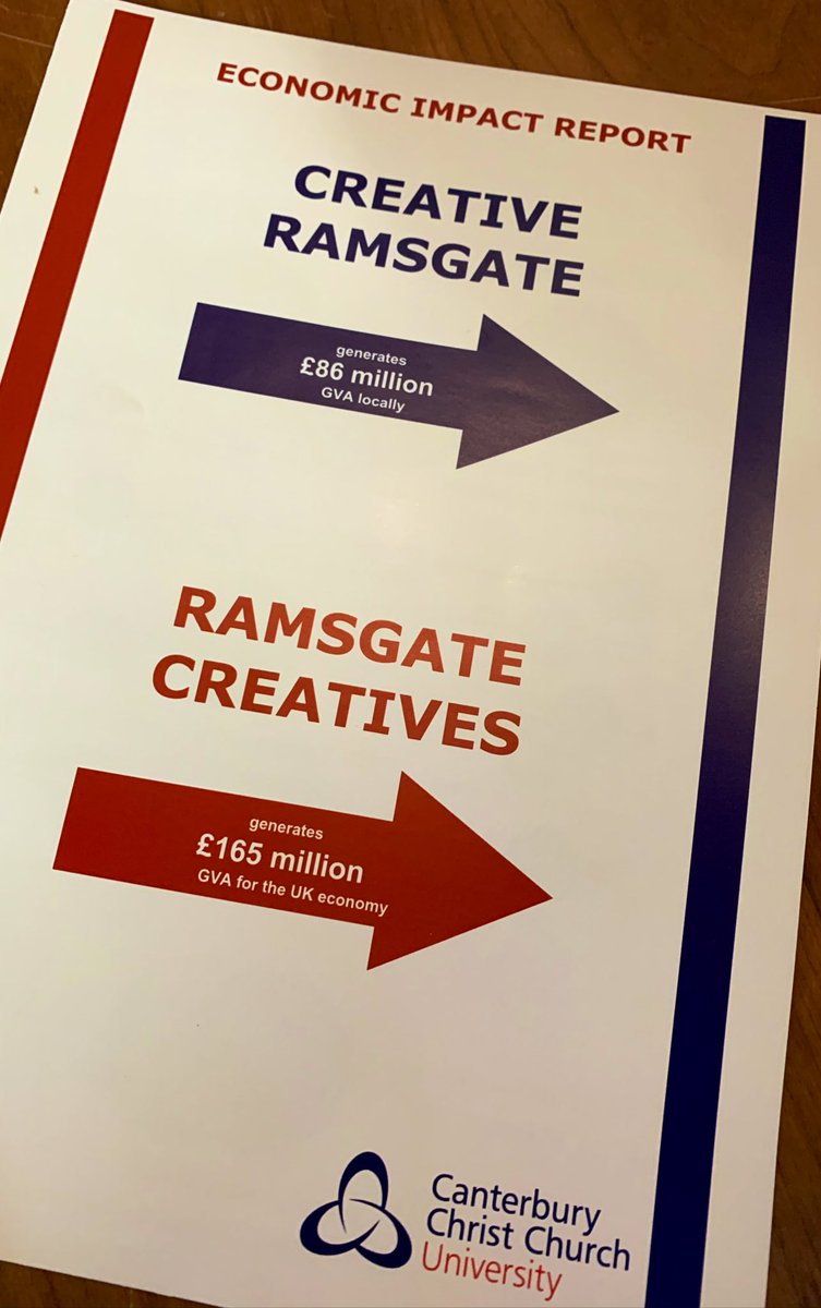 ProfMikeWeed's tweet photo. Here’s the headines: Ramsgate’s Creative sector adds £86m annually to the local economy, and Creatives living in Ramsgate add £165m across the UK economy.
#CuriouslyCreative
@LocateInKent 
@Heritage_Lab
@CanterburyCCUni https://t.co/T1X1uoCwHE