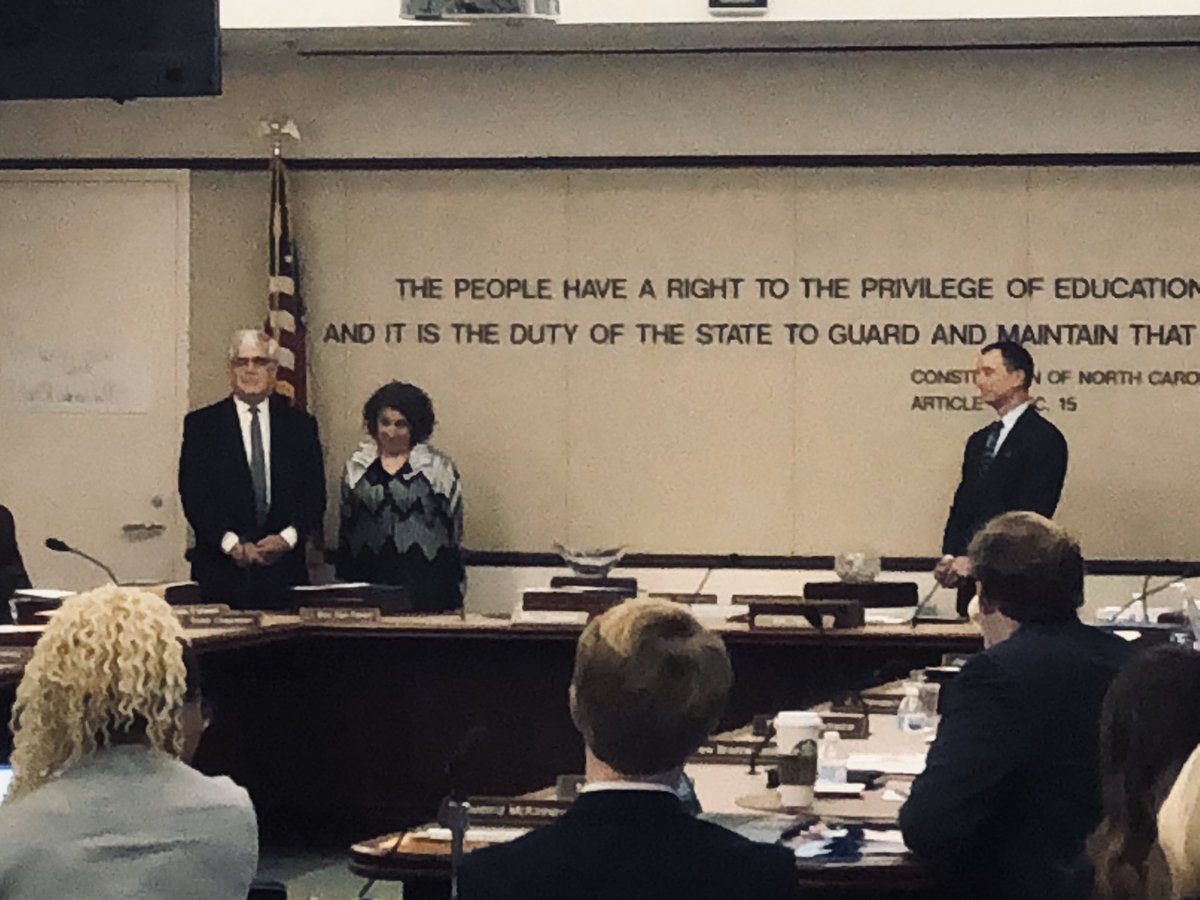 SherryT2013's tweet photo. Special moment at the State Board meeting today.  Thank you, Ms. Willoughby and Mr. McDevitt, for your service! #NCECDivision #NCSBE https://t.co/VJ0DnDfft0