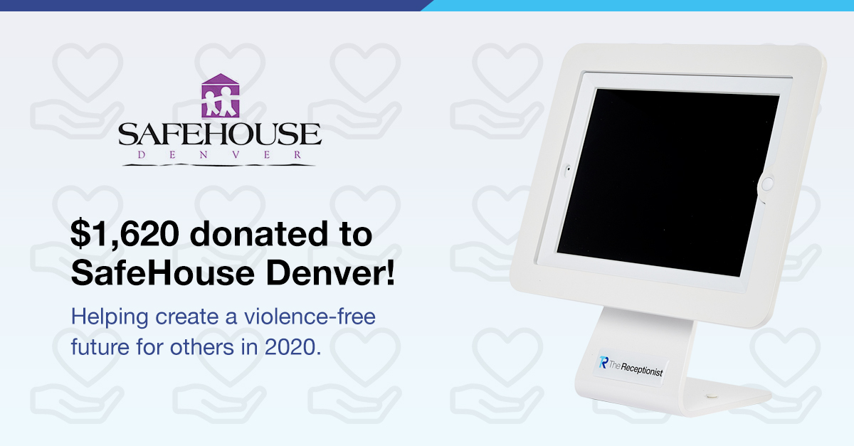 receptionistapp's tweet photo. With your help, our January SafeHouse free trial campaign raised $1,620 for @SafeHseDenver. Thank you for helping us to create a violence-free future for the community around us! #thereceptionist https://t.co/m9U3IaYULz