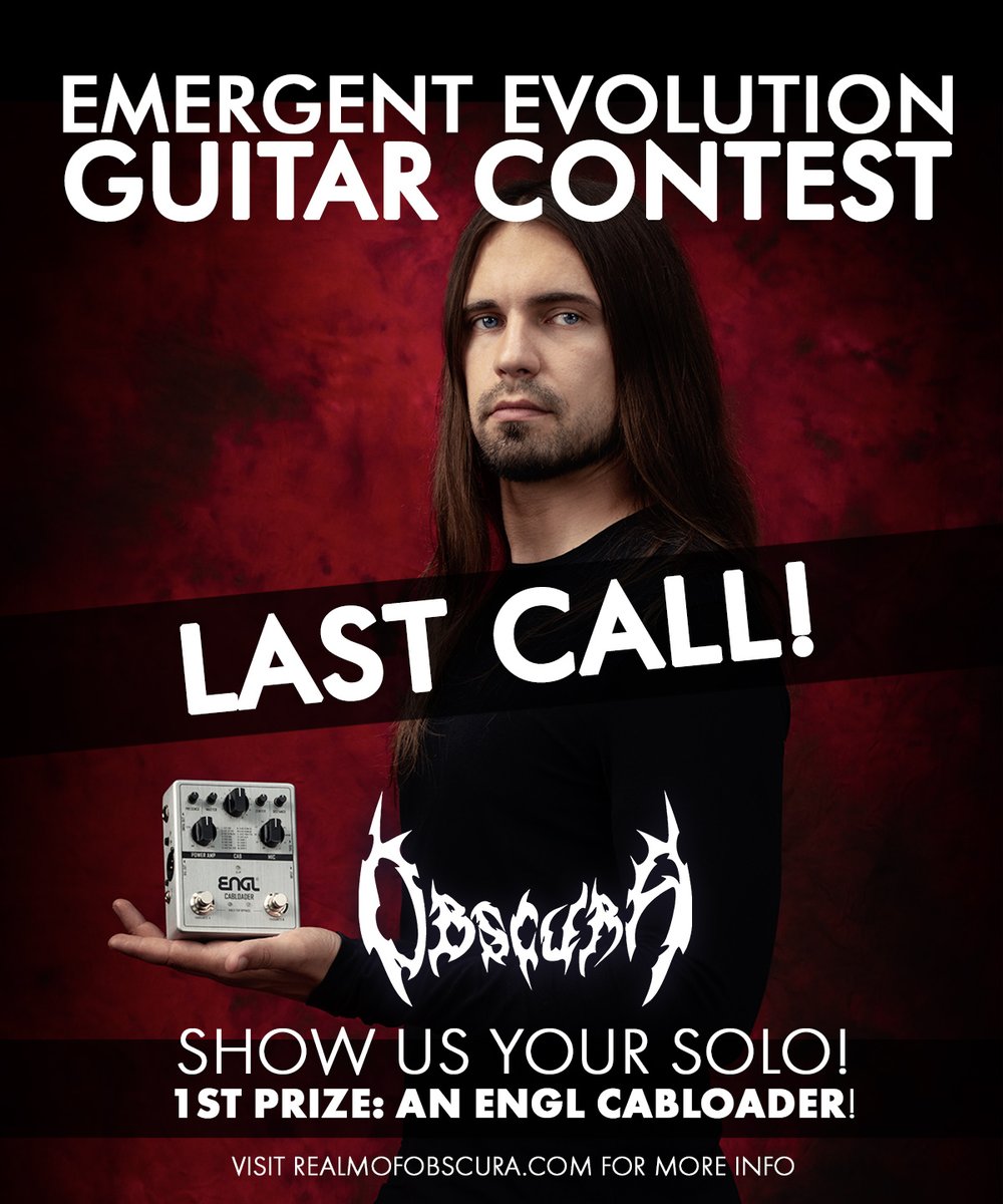 RealmofObscura's tweet photo. 🚨 Last call for the Emergent Evolution solo contest! 🚨
The contest runs until Saturday, so don't hesitate to show us your guitar solo!
For terms and more info, check our website: https://t.co/y2AQyqE6yO
Good luck!
#Obscura #EmergentEvolution #GuitarContest https://t.co/5rWK8BSwV0