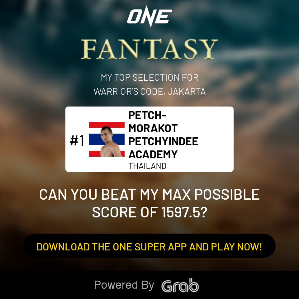 Cory58465378's tweet photo. Can you beat my max possible score of 1597.5 in ONE Fantasy for WARRIOR’S CODE ? Download the ONE Super App and Play Now!  https://t.co/nVirZxlpzv https://t.co/9phzzIVzSv