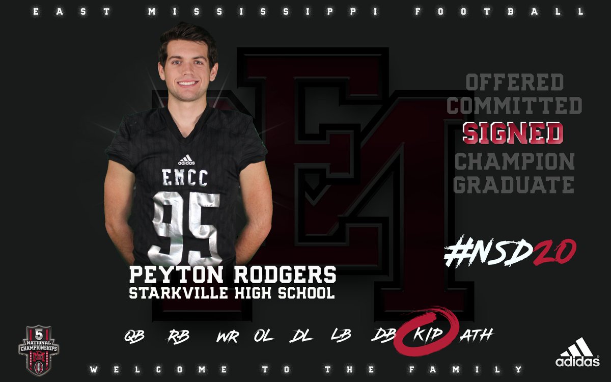 EMCCathletics's tweet photo. Welcome to the #FAM1LY, Peyton Rodgers (@Peyt_00)!! 
🏈 K/P 
📍Starkville
🏅Starkville Daily News All-Area Team
🎥 https://t.co/EcBUyW3BGL
#PR1DE https://t.co/H6KSDO2i0D