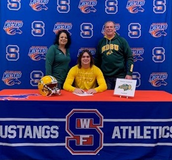 Congratulations to Nathan Goldade on signing today to play football at NDSU. A big day for Nathan and his family and a testament to working hard to overcoming adversity that is part of life. Good Luck with the Bison!! Blue Pride!