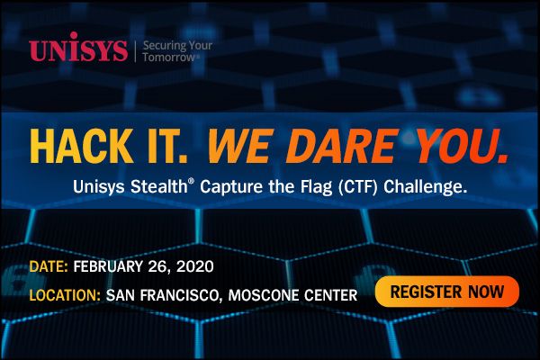 bemyapp's tweet image. . @unisys_security is so confident in their Stealth™ solution that they are willing to pay $10k if you are able to #CTF. Headed to #RSAC? You don&apos;t want to miss this! With 40k+ attendees, sign up now before spots are full -&amp;gt; Unisys.com/CTF
#AlwaysOnSecurity #StealthCTF
