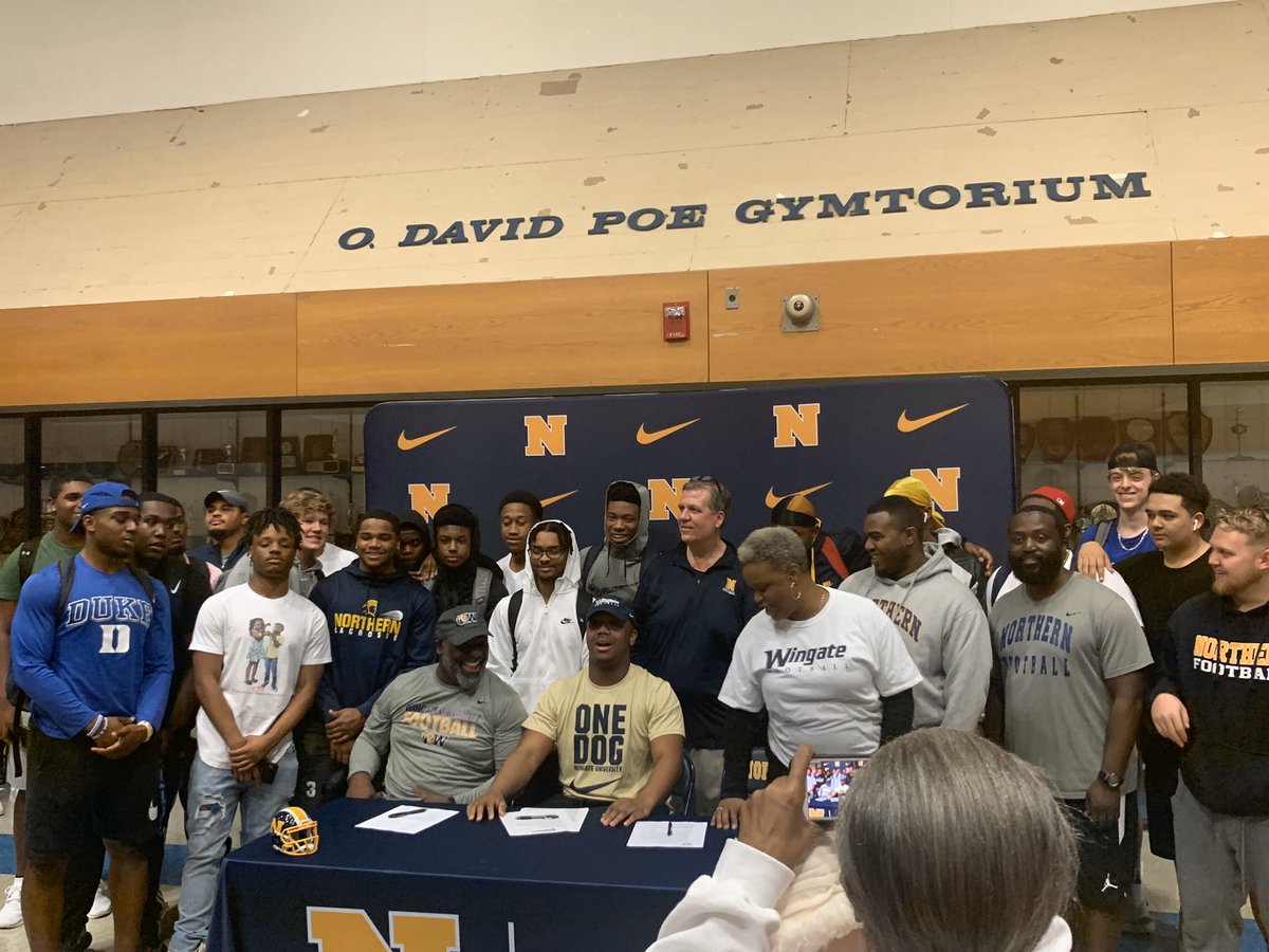 Justin Rhodes signs a full scholarship with Wingate to play college football!