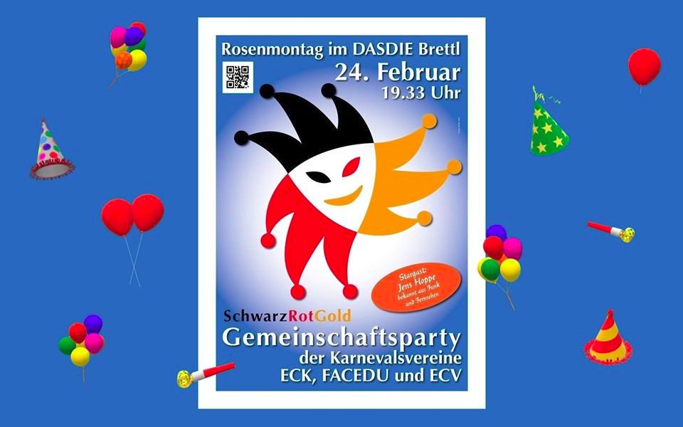 ammsm0105's tweet photo. Es ist noch nicht genug! 
Dieses Plakat hängt in #Erfurt aus:
Die "Schwarz Rot Gold" Karnevalsfeier, die im Emblem auch prominent die Farbenkombination Schwarz-Weiß-Rot trägt, beginnt um 1933h. WTF?
Präsident des Karneval Dachverbandes EF (GEC) ist "MP" Kemmerich. Was da los?? https://t.co/6yyEDatmYL