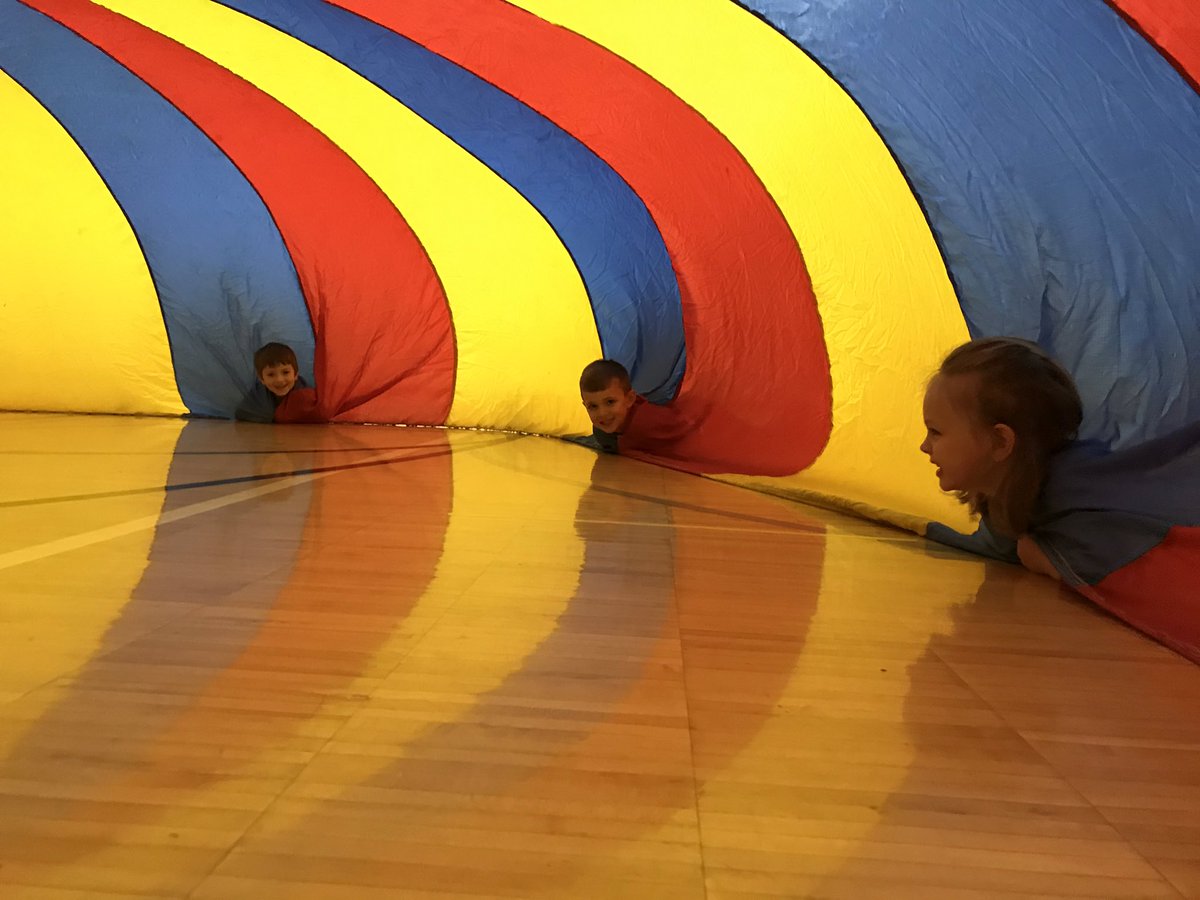 Our hard work, kindness, and leadership earned us a basketball and parachute party! So proud of this crew! 💚