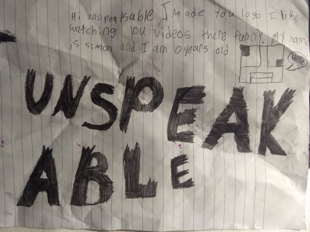 AkitoAgenda's tweet photo. My 10 year old is RELENTLESS in his quest to "go to Texas &amp; meet Unspeakable" &amp; to get an Unspeakable hoodie 😂 He asked me to post this for him 🤗 @UnspeakableGame #unspeakable https://t.co/rKW2Ierh6g