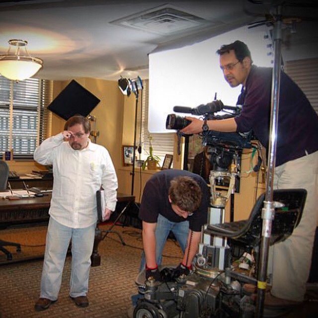 RoGazga's tweet photo. Living the dream one camera tracking shot at a time...😂🤓😎 #ChicagoProduction #DP @SPI_tv_Media #Broadcast https://t.co/DPI0jATsdS