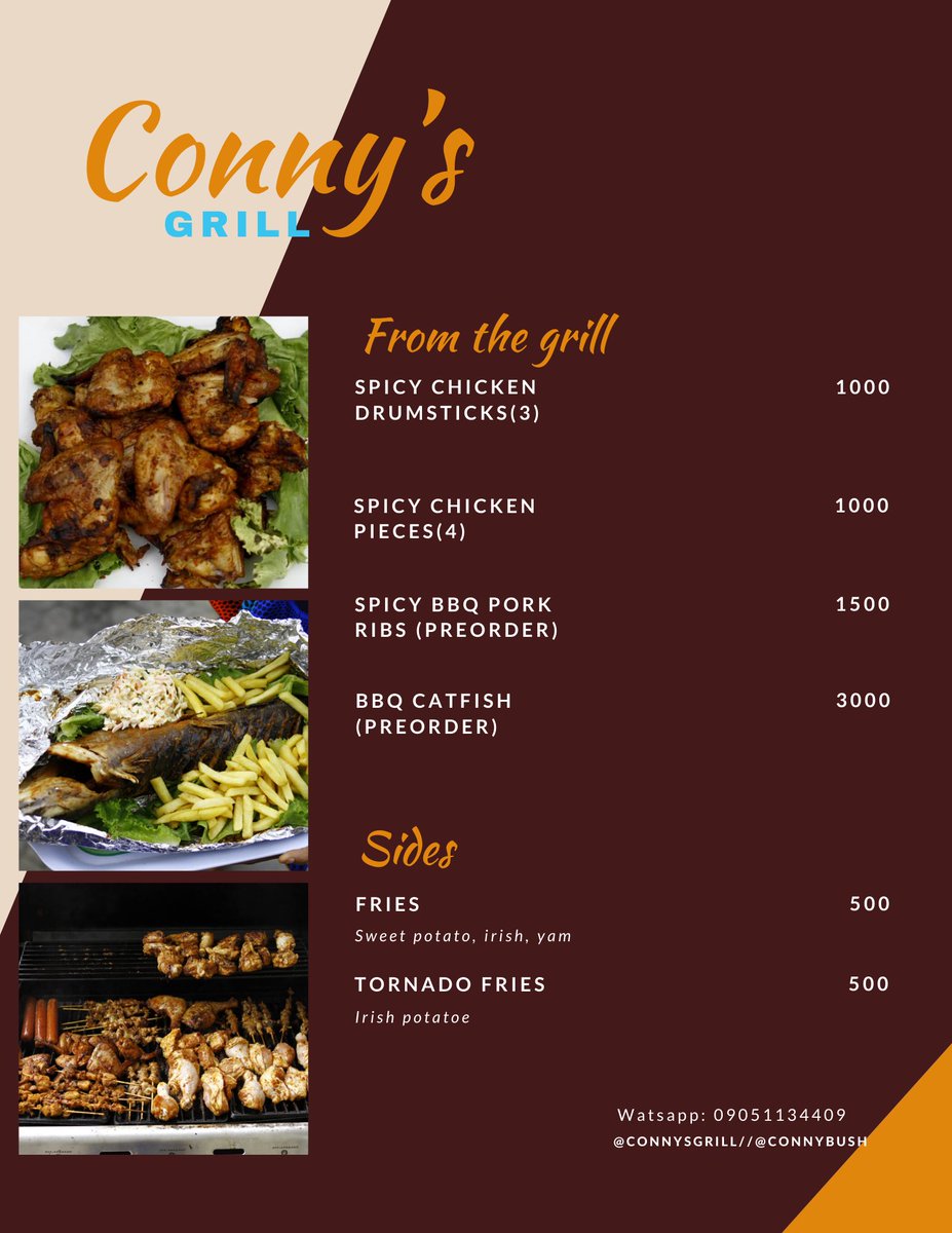 Orders and delivery resumes tomorrow, here is our menu