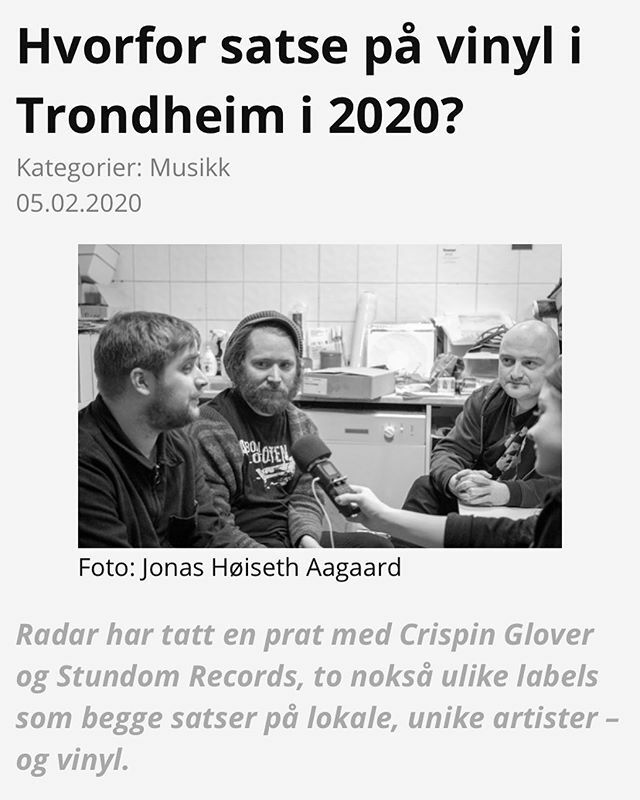Fin sak fra lokalradioen om vinyl og hvordan det er å drive indie label i Trondheim. (Link i bio) #stundom ift.tt/2tD0mpi