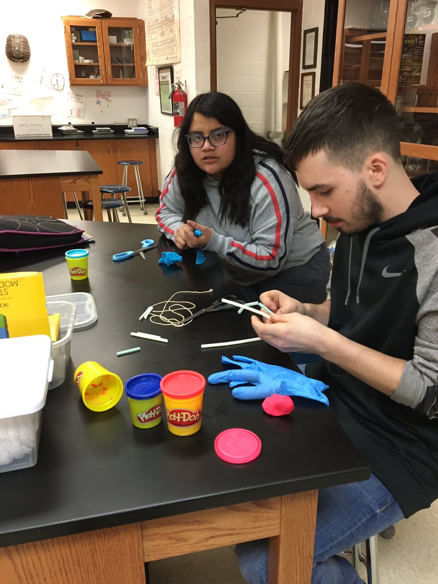 JWilkinsonBio's tweet photo. Today, my Biomedical students combined biology and engineering by constructing an apparatus that solves a problem. Their creative minds amaze me! #twolves7prideMHS https://t.co/gKmfC9U9uz