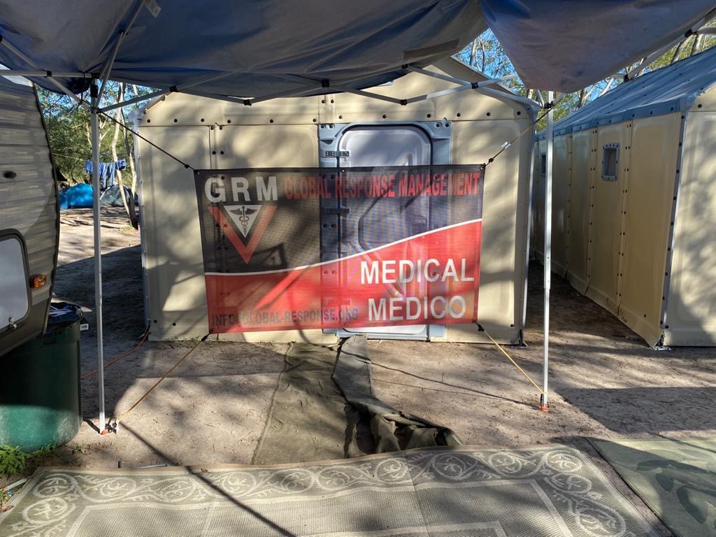 Medical aid provided to asylum seekers in Matamoros, Mexico by Global Response Management. 