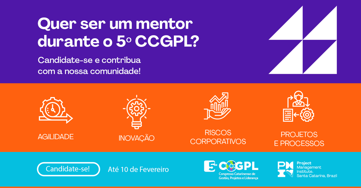 PMISC's tweet photo. Seja um mentor das Trilhas de Mentoria do PMI Santa Catarina durante o nosso 5º CCGPL!
✴ Candidate-se: preencha o formulário no link : https://t.co/e3n1aaK61X
‼ Até dia 10 de Fevereiro
Envolva-se! Compartilhe seu conhecimento!
#pmisc #mentoring #projectmanager https://t.co/NT64r4nFZc