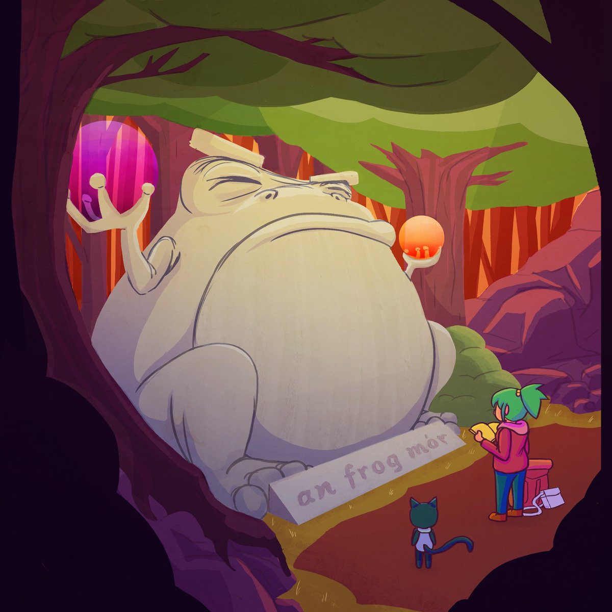 CariCat95's tweet photo. The time for the first stop- the great frog forest.
.
.
.
(Partly inspired by some Febuary prompts that a couple of friends of mine are doing for fun)
.
.
.
#frog #digitalart #enviroments #ashleyandcoal #thegreatadventure #thegrandfroggo #froguary #statue #personalart #OCs https://t.co/9vLgqOoIZe