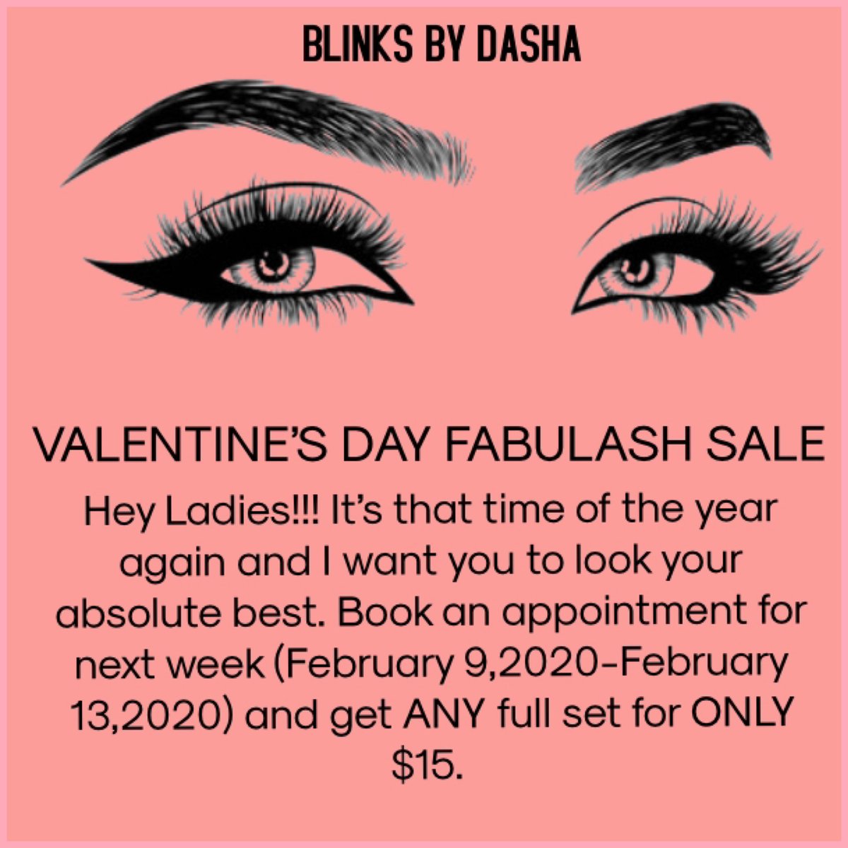 🚨 VALENTINE’S DAY SALE 🚨 
BOOK AN APPOINTMENT FOR NEXT WEEK AND GET ANY FULL SET FOR ONLY $15. 
 #lashes #lashtech #louisianatechuniversity #gramblingstateuniversity #Lafayette #Individuallashes #clusters #makeup #beauty #affordable #gramfam #soultech #women