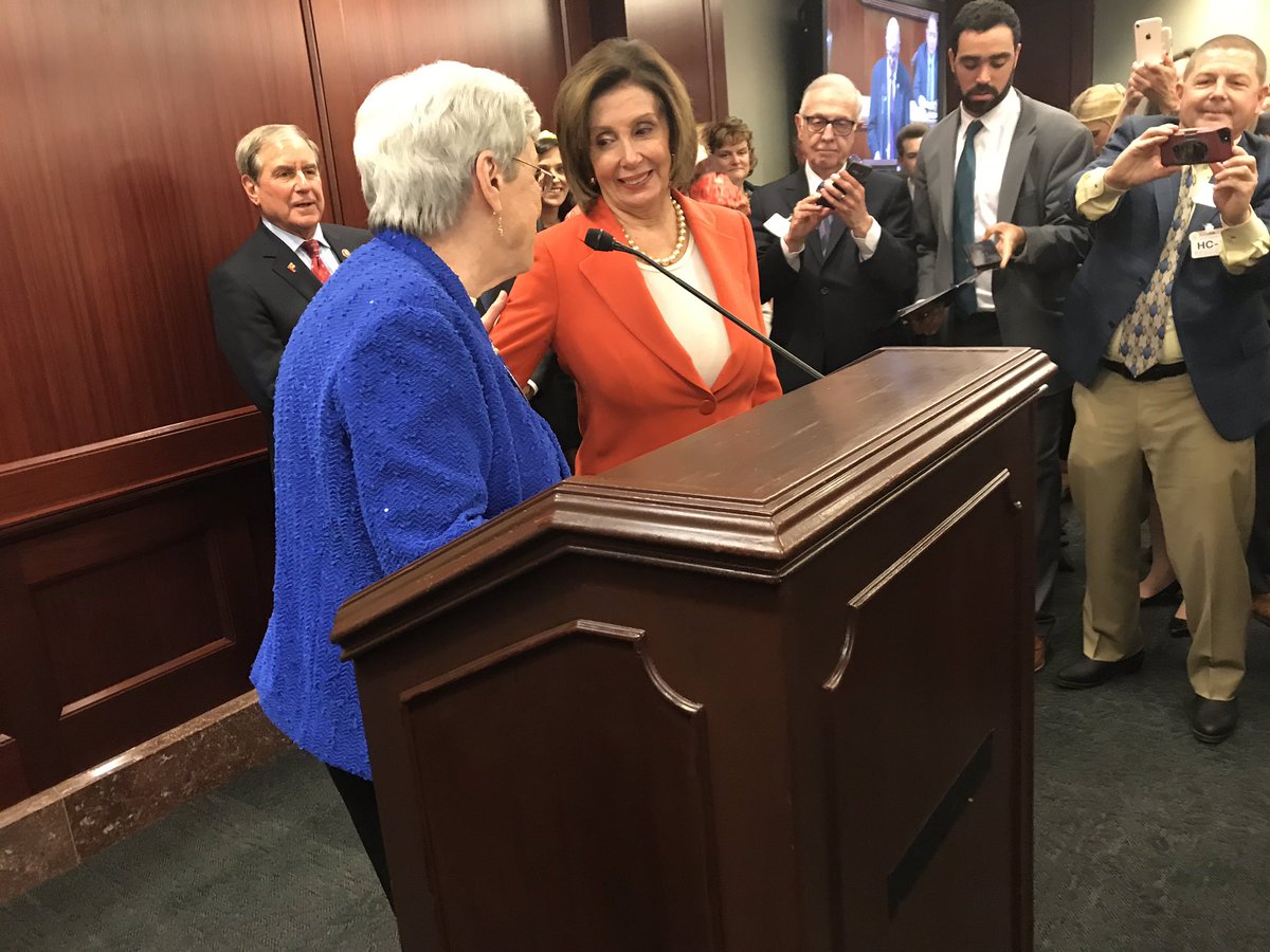 SWilsonProducer's tweet photo. Surviving military spouses celebrate repeal of #WidowsTax with @SpeakerPelosi @EdithSmith3 @wusa9 https://t.co/TNRsvH39ep