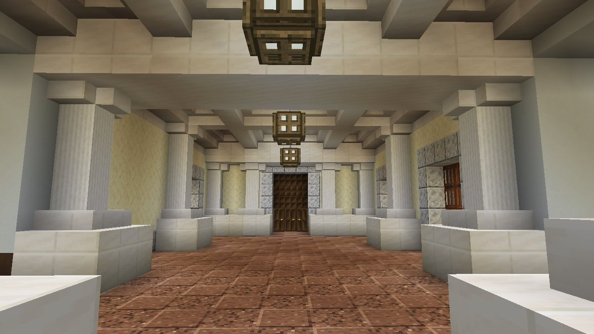 大楢府黒樫市 Minecraft現代都市開発 Ar Twitter 1枚目 エントランス 2枚目 廊下 3枚目 オフィス内部 現在は全館空調となっている Minecraft Minecraft マイクラ マイクラpe