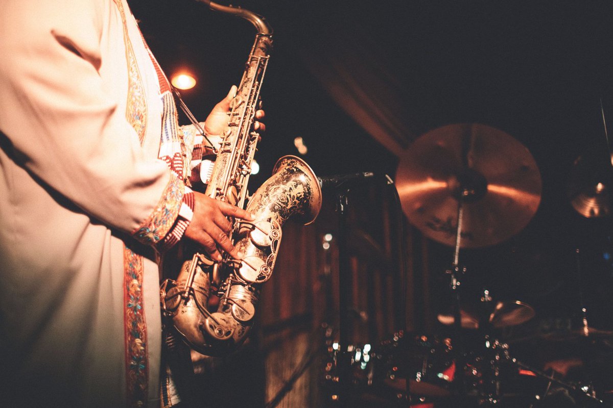 / <a href="/KamasiW/">Kamasi Washington</a> onstage at Ronald Bruner Jr's End of the Year Party at <a href="/TheVirgil/">The Virgil</a> /
